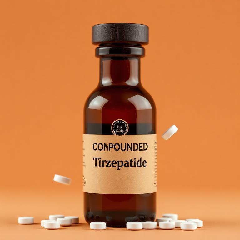 Compounded tirzepatide bottle